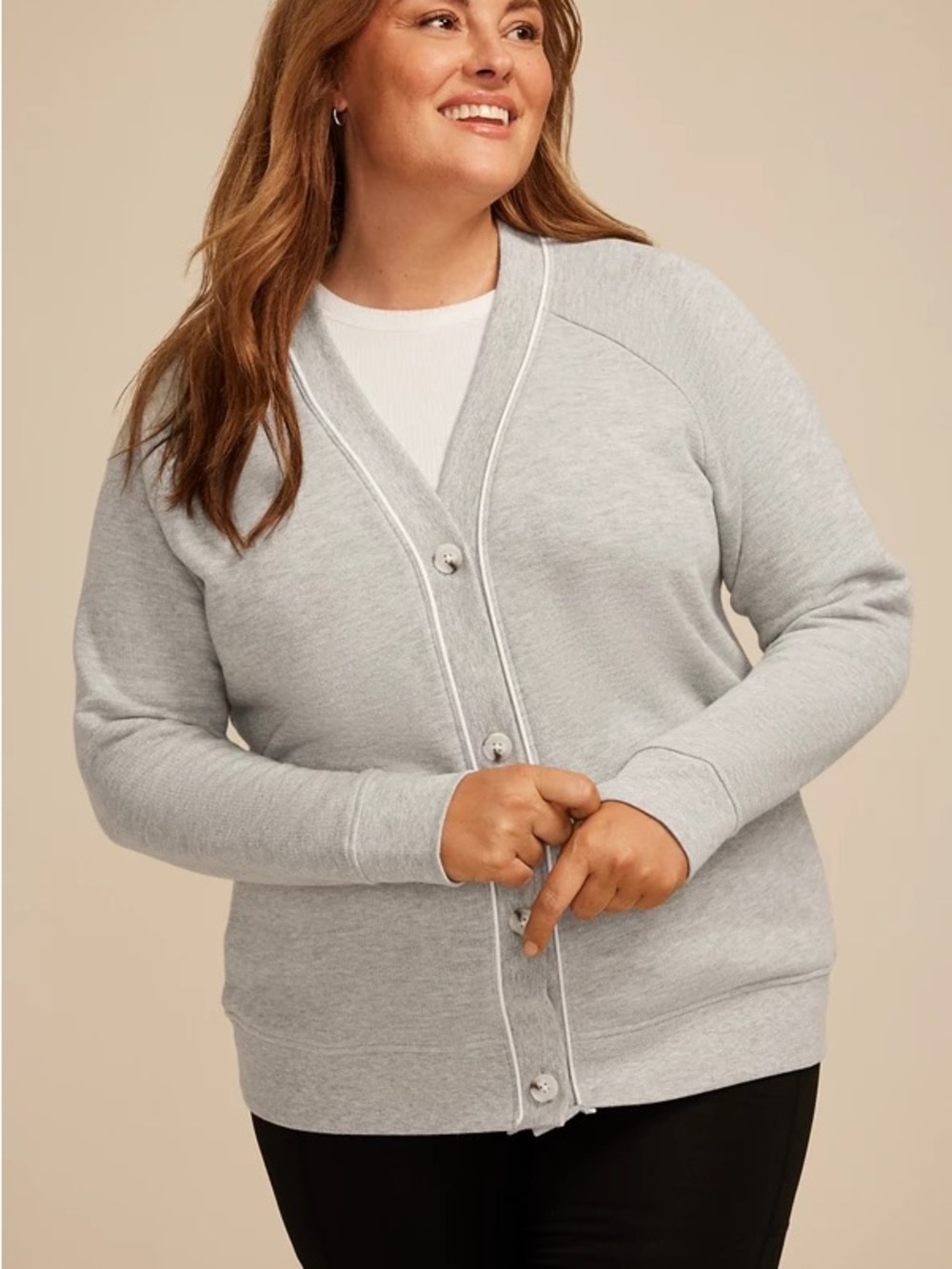 Maurices Button V Neck Cardigan Sweater Size 3x Plus Size Gray